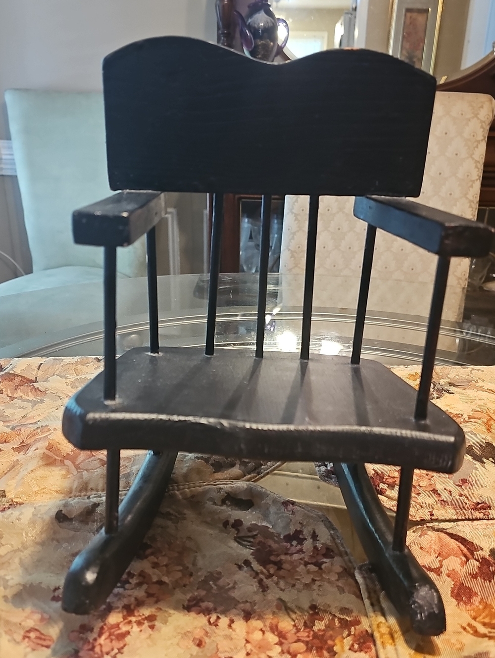 Black Wooden Mini Rocking Chair